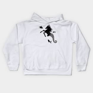 Wonderful dark steampunk seahorse Kids Hoodie